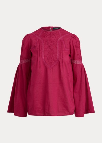 Tops Ralph Lauren Mujer Fucsia Claro - Embroidered Bell-Sleeve - ZBGIT1684